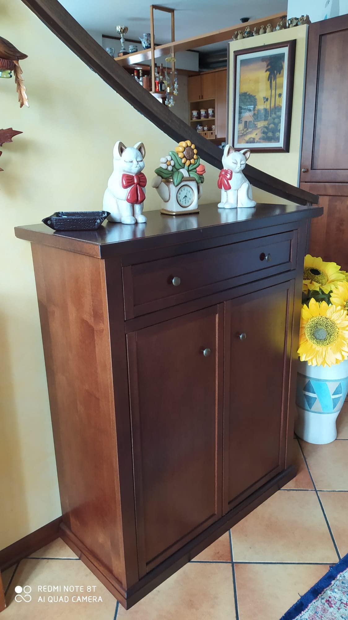 Mar.c.a. Design Arte Povera Schrank – 2 Türen + Hutablage + 2 Schubladen, Pappel Weiß, 125×61×200 cm