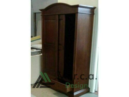 Kleiderschrank Arte Povera 2 Schiebetüren – Massiv/Laminat Nussbaum, 122×59×200 cm