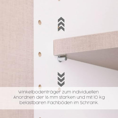 Rauch Möbel Shinjo Kleiderschrank 4-türig – 4 Schubladen, Massivholzfüße, Grau metallic/Schwarz, 187×203×53