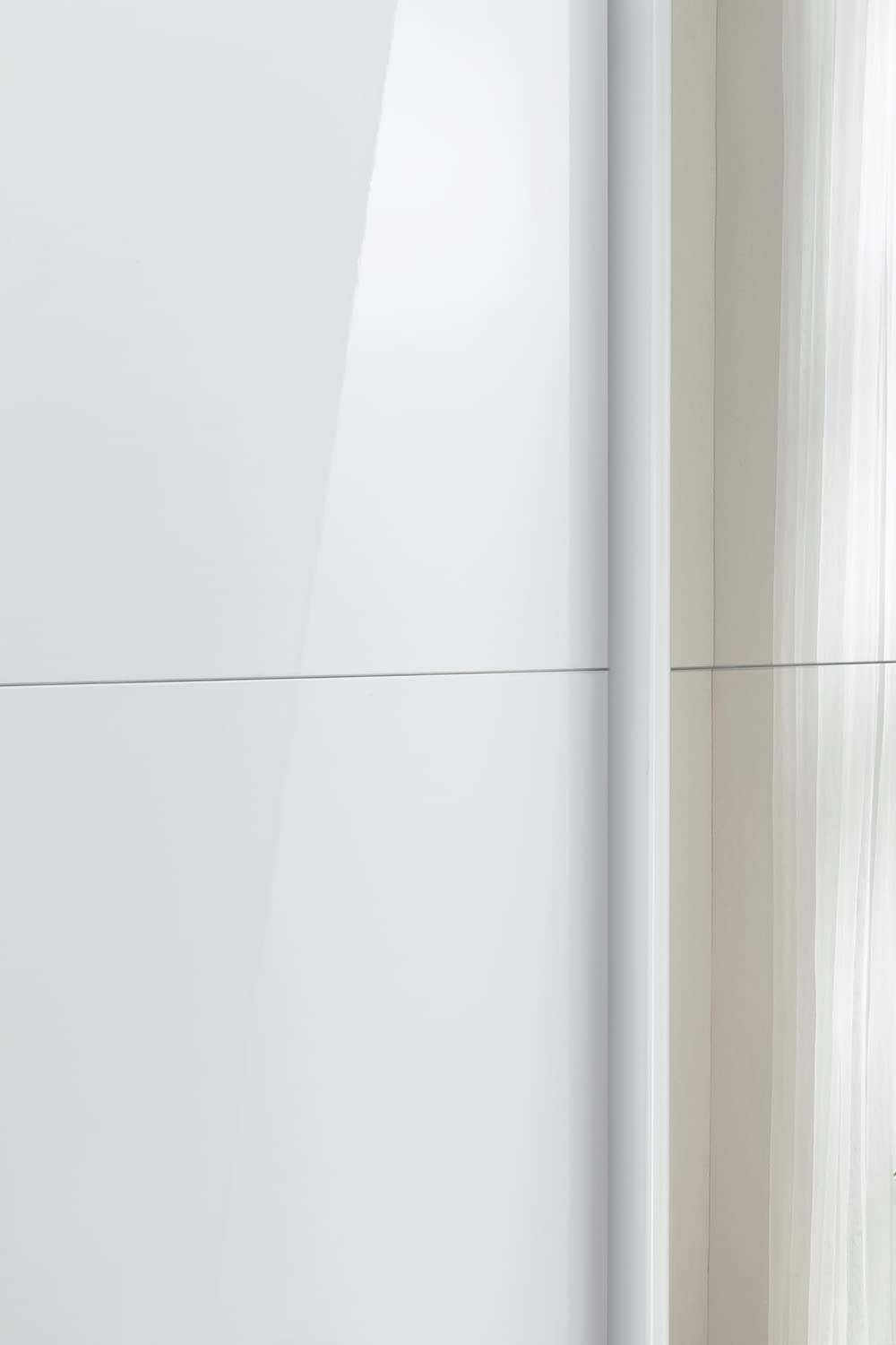 Composad Systema Schwebetürenschrank 250 cm – 2 Schiebetüren mit Spiegel, Weiß lackiert, Made in Italy