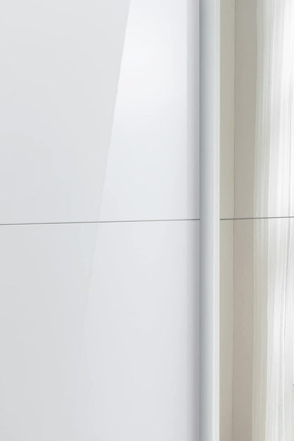 Composad Systema Schwebetürenschrank 250 cm – 2 Schiebetüren mit Spiegel, Weiß lackiert, Made in Italy