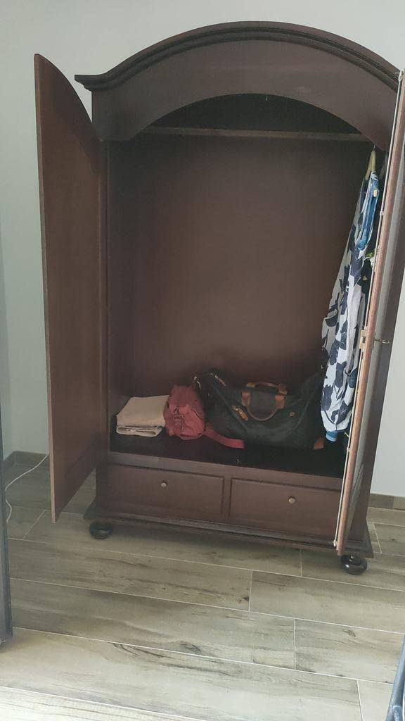 Kleiderschrank 2 Türen + 2 Schubladen – Arte Povera, Pappelholz Nussbaum, 125×61×200 cm