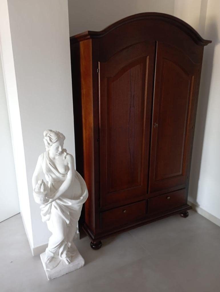 Kleiderschrank 2 Türen + 2 Schubladen – Arte Povera, Pappelholz Nussbaum, 125×61×200 cm