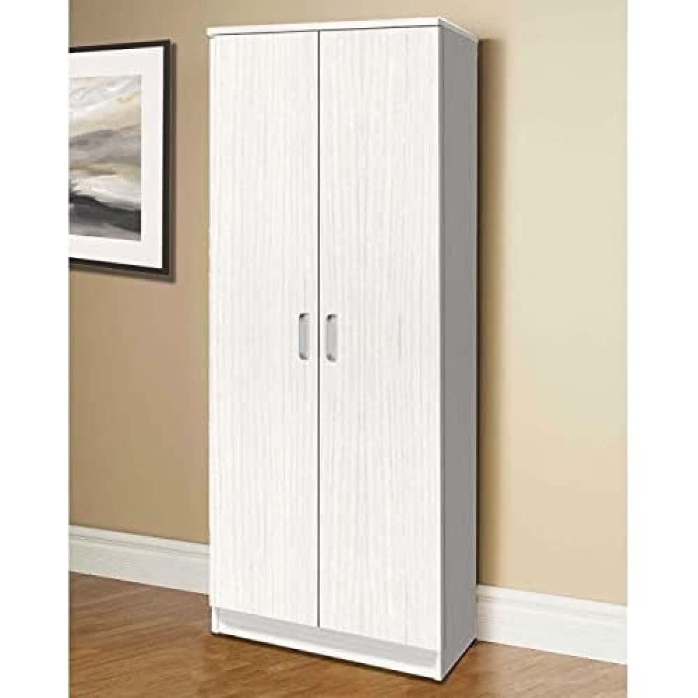 Dmora Mehrzweckschrank 2 Türen – 5 Regale, kompakt, Made in Italy, 71×38×182 cm, Eiche gebleicht