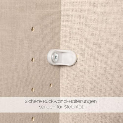 Rauch Möbel Alba Kleiderschrank 5-türig mit Spiegel – 3 Stangen, 3 Böden, Champagner/Beige, 226×197×54