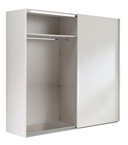 Composad Systema Schwebetürenschrank 250 cm – 2 Schiebetüren mit Spiegel, Weiß lackiert, Made in Italy