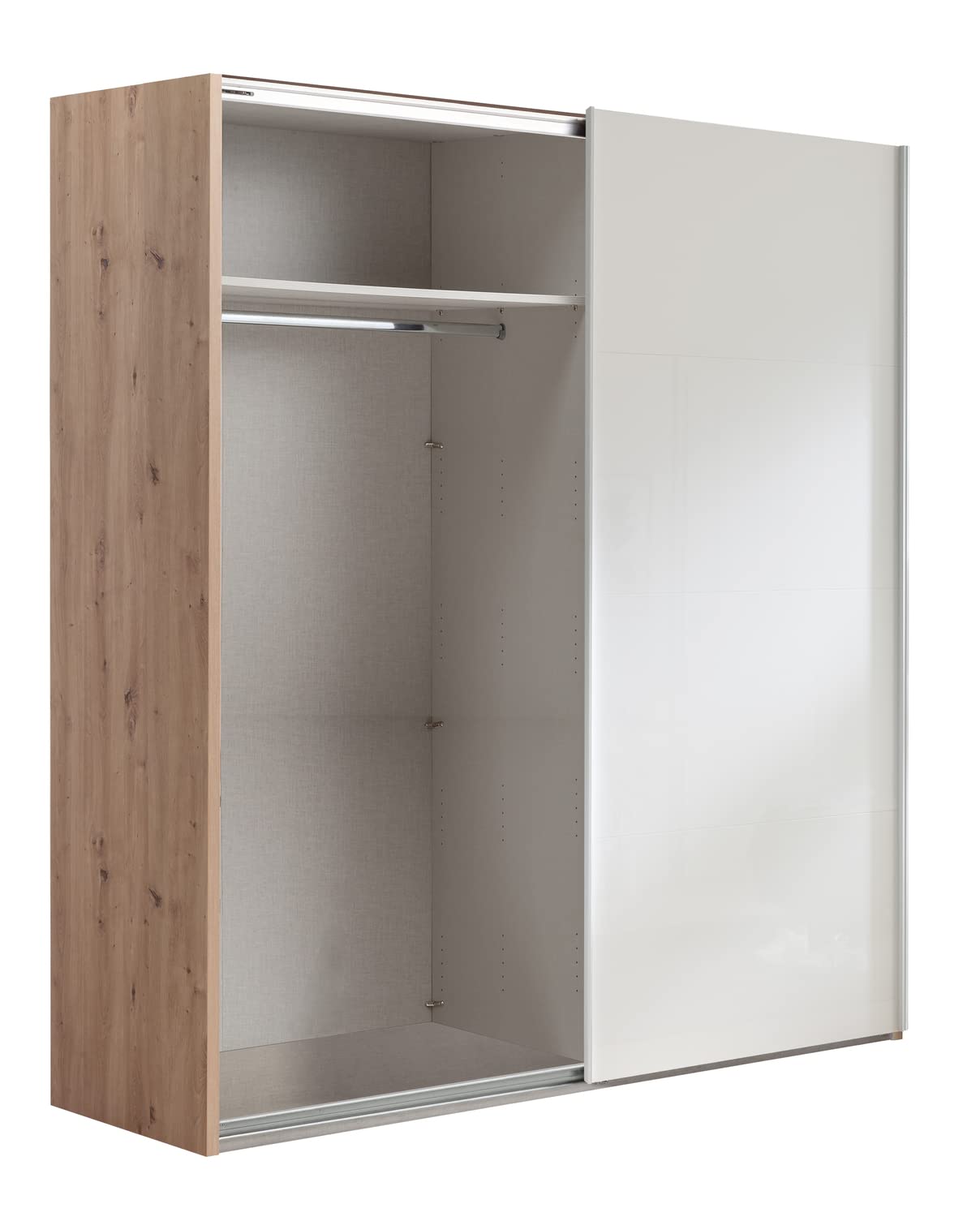 Composad Systema Schwebetürenschrank 200 cm – 2 Schiebetüren, Eiche Honig/Weiß, Made in Italy