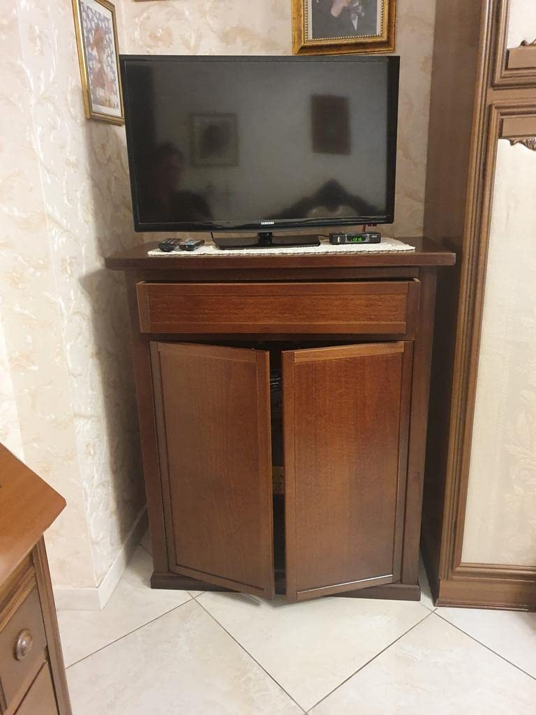 Mar.c.a. Design Arte Povera Schrank – 2 Türen + Hutablage + 2 Schubladen, Pappel Weiß, 125×61×200 cm