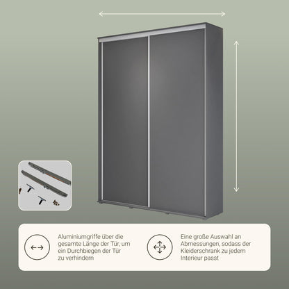 Meble Slupia ZUZA Schiebetürenschrank – Kleiderstange, 100×242×45 cm, Eiche Sonoma