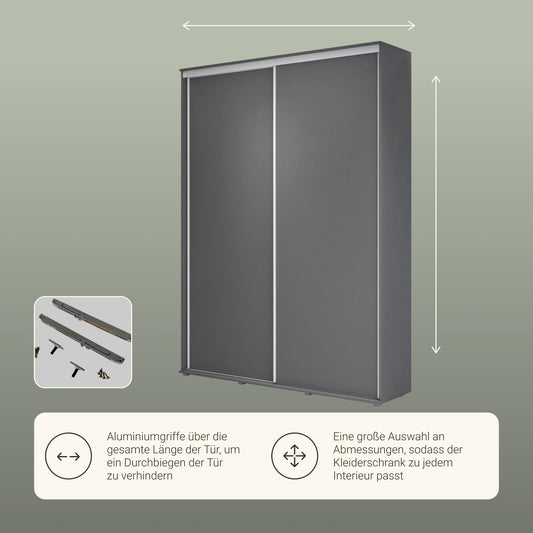 Meble Slupia ZUZA Schiebetürenschrank – Kleiderstange, 100×242×45 cm, Eiche Sonoma