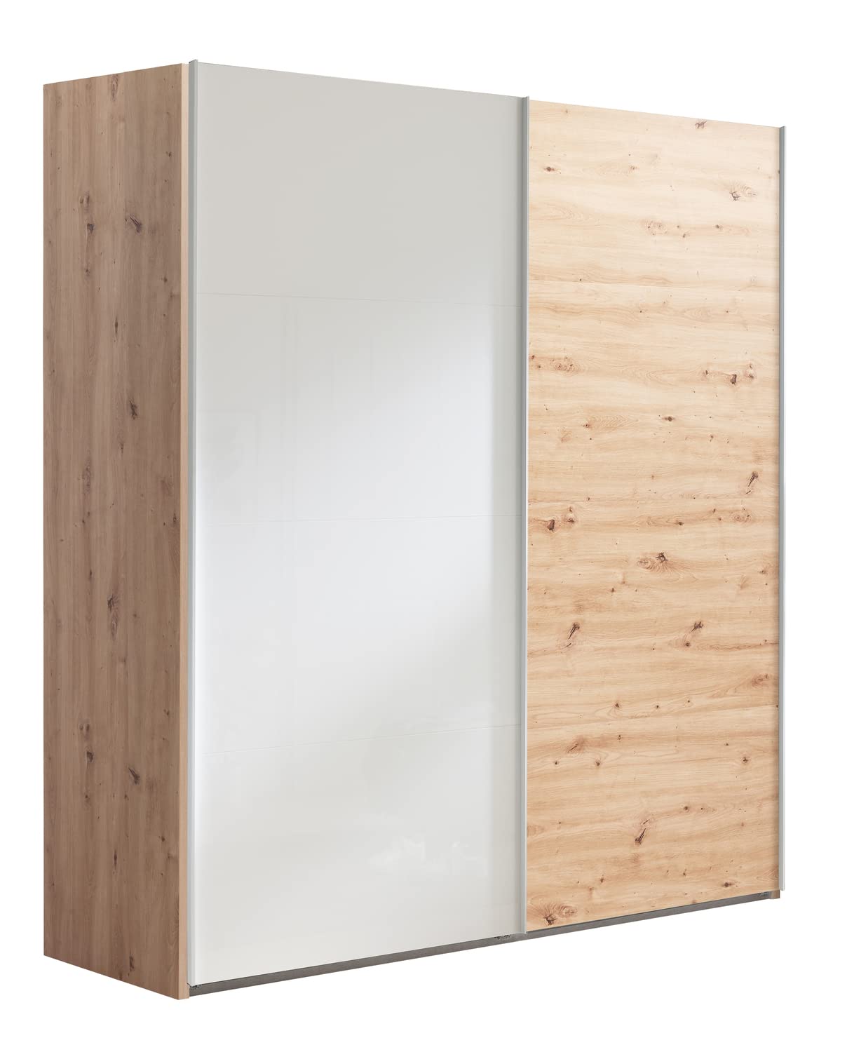 Composad Systema Schwebetürenschrank 200 cm – 2 Schiebetüren, Eiche Honig/Weiß, Made in Italy