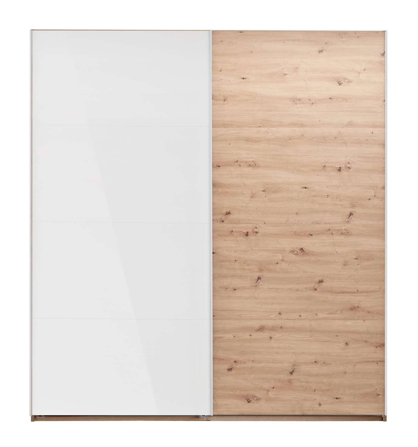 Composad Systema Schwebetürenschrank 200 cm – 2 Schiebetüren, Eiche Honig/Weiß, Made in Italy