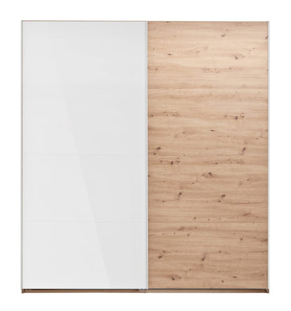 Composad Systema Schwebetürenschrank 200 cm – 2 Schiebetüren, Eiche Honig/Weiß, Made in Italy