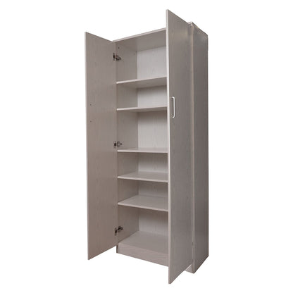 Dmora Mehrzweckschrank 2 Türen – 5 Regale, kompakt, Made in Italy, 71×38×182 cm, Eiche gebleicht