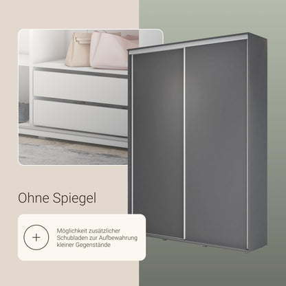 Meble Slupia ZUZA Schiebetürenschrank – Kleiderstange, 100×242×45 cm, Eiche Sonoma