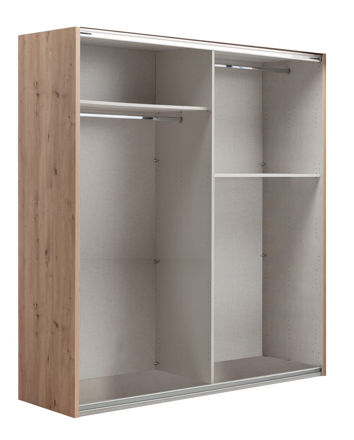 Composad Systema Schwebetürenschrank 200 cm – 2 Schiebetüren, Eiche Honig/Weiß, Made in Italy