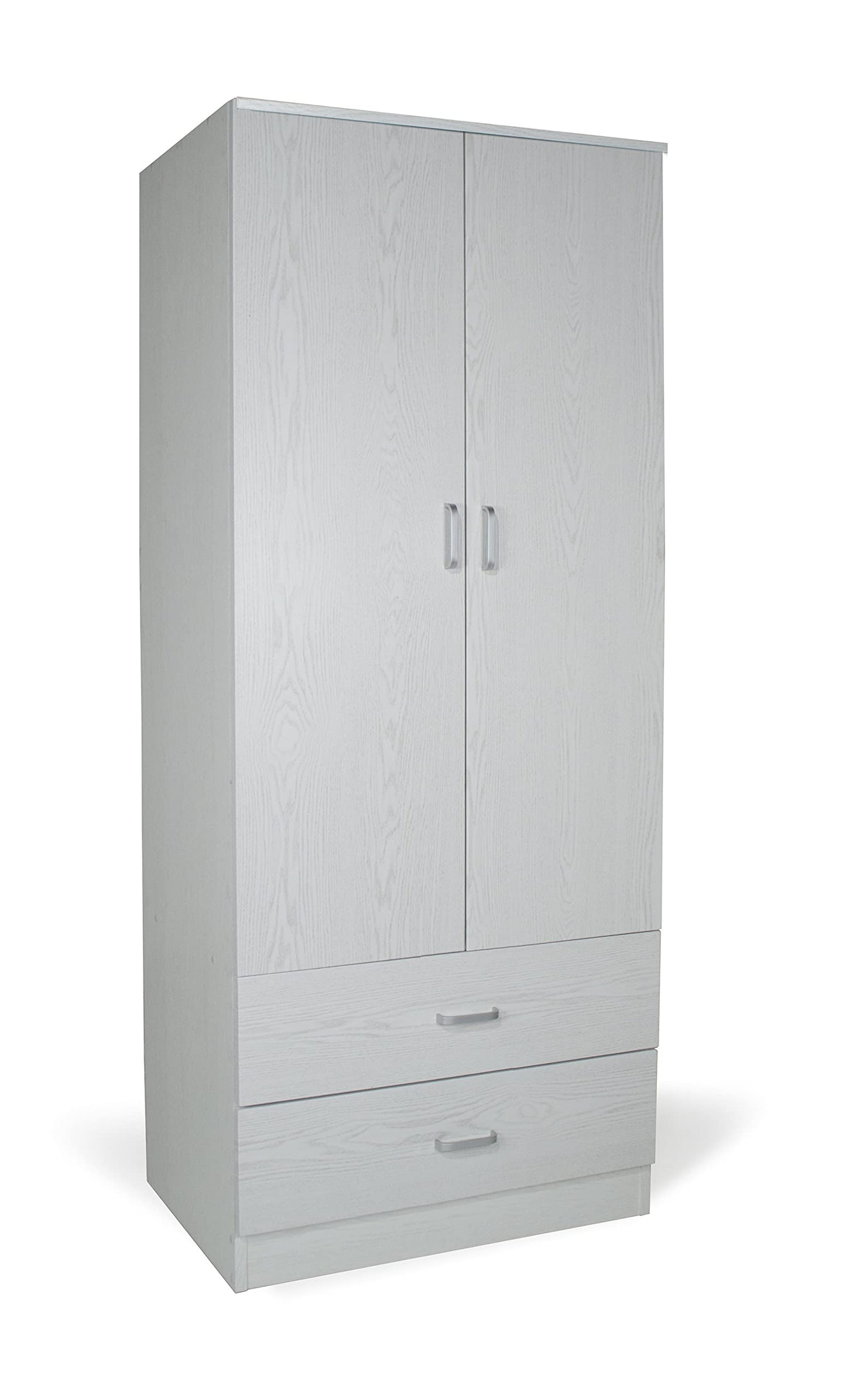 Dmora Kleiderschrank 2-türig mit Kleiderstange – modern, Made in Italy, 80×52×190 cm, Eiche gebleicht