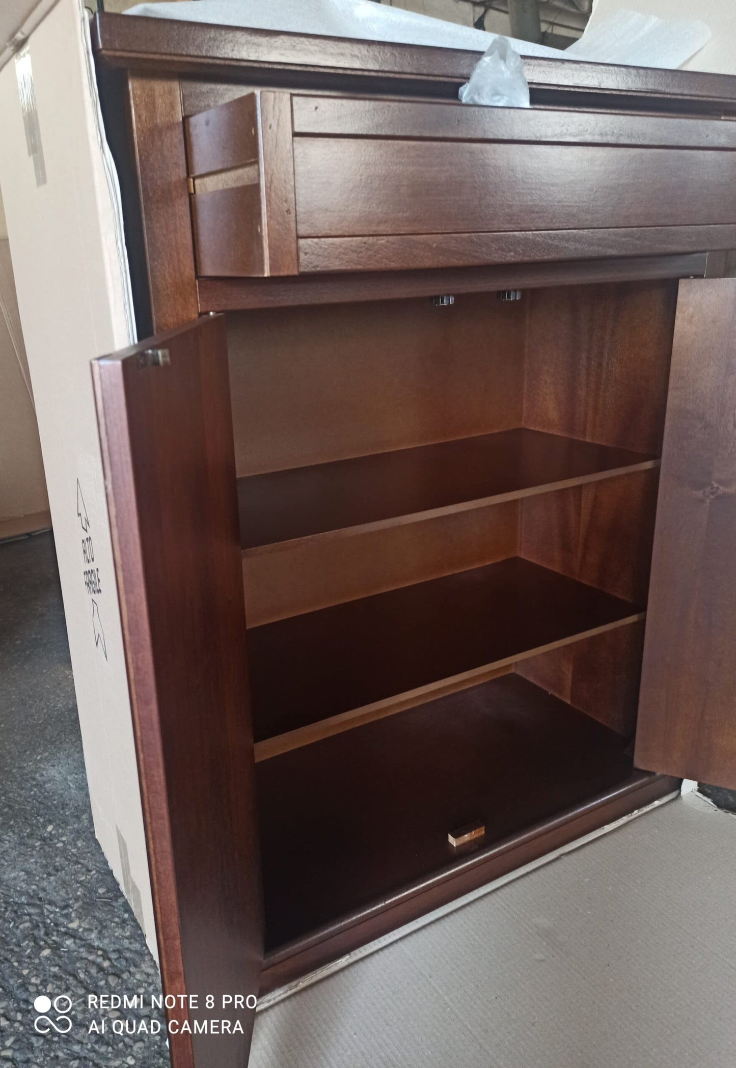 Mar.c.a. Design Arte Povera Schrank – 2 Türen + Hutablage + 2 Schubladen, Pappel Weiß, 125×61×200 cm