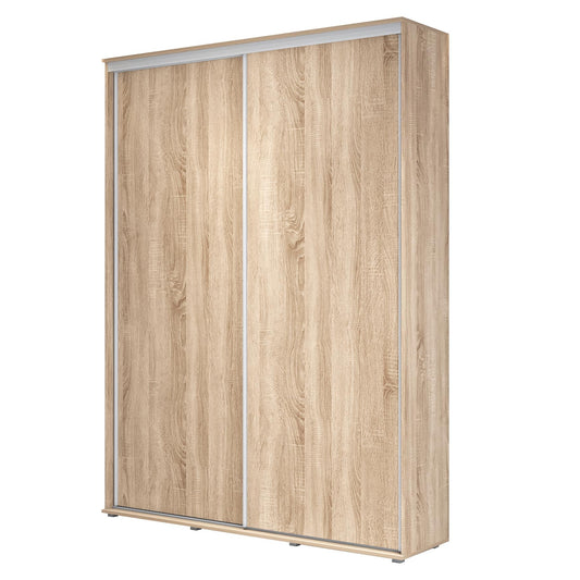 Meble Slupia ZUZA Schiebetürenschrank – Kleiderstange, 100×242×45 cm, Eiche Sonoma
